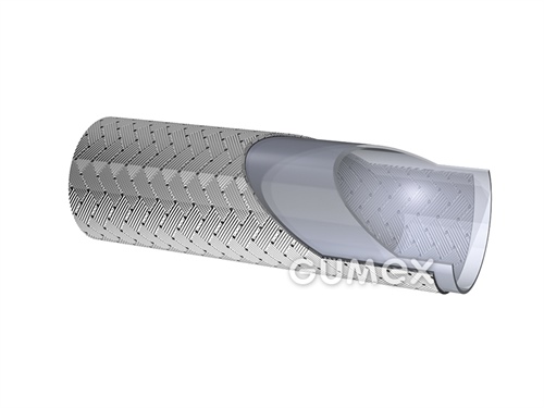 Teflónová trubička FHL s nerezovým opletom, 5/7,6mm, 264bar, hladké PTFE, -60°C/+220°C